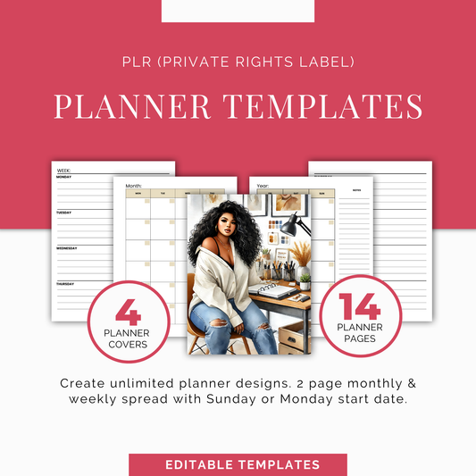 Editable PLR Planner Template Bundle | Canva & PDF PDF | Covers & Pages | Customizable PLR for Resale & Branding