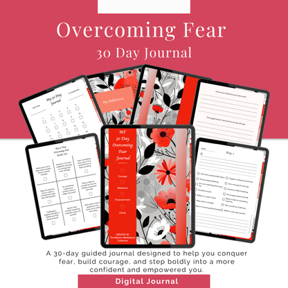 30 Day Journal | Overcoming Fear | Hyperlinked Digital Journal