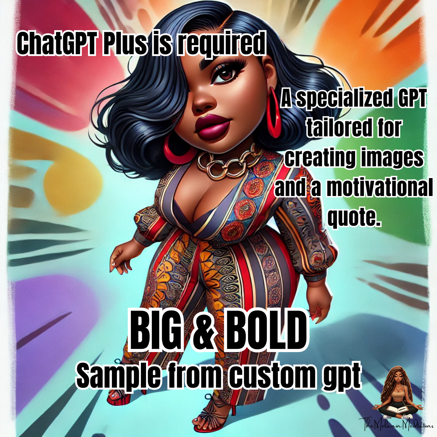 Big & Bold Custom DALL-E GPT | ai Art | Prompt Generated Art | Chat GPT Paid Version Required-